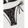 imageSOLY HUX Bathing Suit for Women Floral Lace Halter Triangle Tie Side Swimsuit Two Piece Bikini SetsBlack Floral