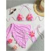 imageSOLY HUX Womens Floral Print Halter Bikini Bathing Suits Swimsuit with Coverup Wraps Beach Vacation OutfitPink Floral