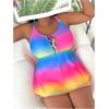 imageSOLY HUX Womens Plus Size Tankini Swimsuits Ombre Two Piece Bathing Suit with Boyshorts SetMulticoloured