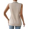 imageSOLY HUX Womens Sleeveless Lapel Collar Neck Single Button Vest Blazer JacketSolid Apricot