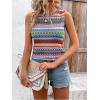imageSOLY HUX Womens Summer Boho Tank Tops Geo Print Sleeveless Crewneck Casual Vacation Vest Top ShirtsBlue Multi