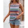 imageSOLY HUX Womens Summer Boho Tank Tops Geo Print Sleeveless Crewneck Casual Vacation Vest Top ShirtsBlue Multi