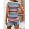 imageSOLY HUX Womens Summer Boho Tank Tops Geo Print Sleeveless Crewneck Casual Vacation Vest Top ShirtsBlue Multi