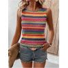 imageSOLY HUX Womens Summer Boho Tank Tops Geo Print Sleeveless Crewneck Casual Vacation Vest Top ShirtsMulti Geo