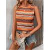 imageSOLY HUX Womens Summer Boho Tank Tops Geo Print Sleeveless Crewneck Casual Vacation Vest Top ShirtsOrange Multi
