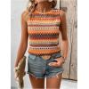 imageSOLY HUX Womens Summer Boho Tank Tops Geo Print Sleeveless Crewneck Casual Vacation Vest Top ShirtsOrange Multi