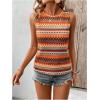 imageSOLY HUX Womens Summer Boho Tank Tops Geo Print Sleeveless Crewneck Casual Vacation Vest Top ShirtsOrange Multi