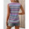 imageSOLY HUX Womens Summer Boho Tank Tops Geo Print Sleeveless Crewneck Casual Vacation Vest Top ShirtsPurple Multi