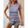 imageSOLY HUX Womens Summer Boho Tank Tops Geo Print Sleeveless Crewneck Casual Vacation Vest Top ShirtsPurple Multi