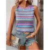 imageSOLY HUX Womens Summer Boho Tank Tops Geo Print Sleeveless Crewneck Casual Vacation Vest Top ShirtsPurple Multi