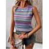 imageSOLY HUX Womens Summer Boho Tank Tops Geo Print Sleeveless Crewneck Casual Vacation Vest Top ShirtsPurple Multi