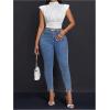 imageSOLY HUX Womens Textured Elegant Tank Tops Mock Neck Cap Sleeve Crop Shirts Going Out VestSolid White