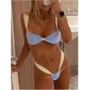 imageSOLY HUX Womens Two Piece Swimsuit Color Block Knot Bikini Set Summer Bathing SuitBlue Colorblock