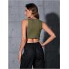 imageSOLY HUX Womens Y2K Sexy Tank Top Strapless Sleeveless Graphic Split Crop Tops VestArmy Green Letter