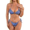 imageSOLY HUX Womens Bikini Sets Bathing Suits Sexy High Waisted Two Piece Swimsuits Cute Triangle String BikinisRoyal Blue