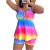 imageSOLY HUX Womens Plus Size Tankini Swimsuits Ombre Two Piece Bathing Suit with Boyshorts SetMulticoloured