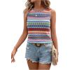imageSOLY HUX Womens Summer Boho Tank Tops Geo Print Sleeveless Crewneck Casual Vacation Vest Top ShirtsBlue Multi