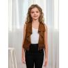 imageSOLY HUX Girls Cute Vest Sleeveless Fringe Suede Vests Western Vest Jacket Cardigan Trendy Fall OuterwearPlain Brown