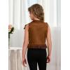 imageSOLY HUX Girls Cute Vest Sleeveless Fringe Suede Vests Western Vest Jacket Cardigan Trendy Fall OuterwearPlain Brown