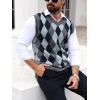 imageSOLY HUX Mens Plaid Sweater Vests Sleeveless V Neck Argyle Sweater Autumn Winter Warm Knitwear Tank TopsMulticoloured Argyle