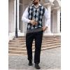imageSOLY HUX Mens Plaid Sweater Vests Sleeveless V Neck Argyle Sweater Autumn Winter Warm Knitwear Tank TopsMulticoloured Argyle