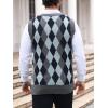 imageSOLY HUX Mens Plaid Sweater Vests Sleeveless V Neck Argyle Sweater Autumn Winter Warm Knitwear Tank TopsMulticoloured Argyle