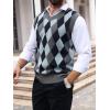 imageSOLY HUX Mens Plaid Sweater Vests Sleeveless V Neck Argyle Sweater Autumn Winter Warm Knitwear Tank TopsMulticoloured Argyle