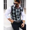 imageSOLY HUX Mens Plaid Sweater Vests Sleeveless V Neck Argyle Sweater Autumn Winter Warm Knitwear Tank TopsMulticoloured Argyle