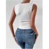 imageSOLY HUX Womens Cowl Neck Ruched Tank Tops Asymmetrical Sleeveless Summer Vest TopsPure White