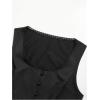 imageSOLY HUX Womens Lace Trim Button Down Tank Top Sexy Scoop Neck Fitted Vest Crop Tops Y2k Going Out ShirtsPlain Black
