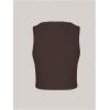 imageSOLY HUX Womens Lace Trim Button Down Tank Top Sexy Scoop Neck Fitted Vest Crop Tops Y2k Going Out ShirtsPlain Brown