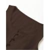 imageSOLY HUX Womens Lace Trim Button Down Tank Top Sexy Scoop Neck Fitted Vest Crop Tops Y2k Going Out ShirtsPlain Brown
