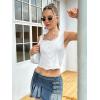 imageSOLY HUX Womens Lace Trim Button Down Tank Top Sexy Scoop Neck Fitted Vest Crop Tops Y2k Going Out ShirtsPlain White