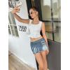 imageSOLY HUX Womens Lace Trim Button Down Tank Top Sexy Scoop Neck Fitted Vest Crop Tops Y2k Going Out ShirtsPlain White