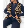 imageSOLY HUX Womens Plus Size Faux Fur Leopard Print V Neck Sleeveless Button Front Vest JacketGinger Leopard