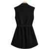 imageSOLY HUX Womens Plus Size Sleeveless Lapel Open Front Vest Jacket Cardigan with BeltedBlack