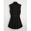 imageSOLY HUX Womens Plus Size Sleeveless Lapel Open Front Vest Jacket Cardigan with BeltedPure Black