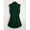imageSOLY HUX Womens Plus Size Sleeveless Lapel Open Front Vest Jacket Cardigan with BeltedPure Dark Green