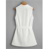 imageSOLY HUX Womens Plus Size Sleeveless Lapel Open Front Vest Jacket Cardigan with BeltedPure White