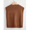 imageSOLY HUX Womens Sleeveless V Neck Sweater Vest Trendy Pullover Knitwear Tank TopsPure Brown