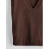 imageSOLY HUX Womens Sleeveless V Neck Sweater Vest Trendy Pullover Knitwear Tank TopsPure Coffee Brown