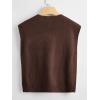 imageSOLY HUX Womens Sleeveless V Neck Sweater Vest Trendy Pullover Knitwear Tank TopsPure Coffee Brown