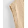 imageSOLY HUX Womens Sleeveless V Neck Sweater Vest Trendy Pullover Knitwear Tank TopsPure Khaki