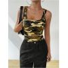 imageSOLY HUX Womens Square Neck Tank Top Sleeveless Slim Fit Shirts Camo Vest TopsBeige Multi Camo