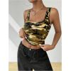 imageSOLY HUX Womens Square Neck Tank Top Sleeveless Slim Fit Shirts Camo Vest TopsBeige Multi Camo
