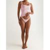 imageSOLY HUX Womens Square Neck Tank Top Sleeveless Tight Fitted Vest Base Layer TopsSolid Pink