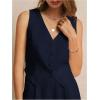 imageSOLY HUX Womens Vest V Neck Tank Tops Sleeveless Button Casual Blazer WaistcoatsDark Blue