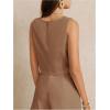 imageSOLY HUX Womens Vest V Neck Tank Tops Sleeveless Button Casual Blazer WaistcoatsMocha Brown