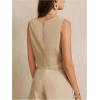 imageSOLY HUX Womens Vest V Neck Tank Tops Sleeveless Button Casual Blazer WaistcoatsSolid Khaki