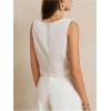 imageSOLY HUX Womens Vest V Neck Tank Tops Sleeveless Button Casual Blazer WaistcoatsSolid White